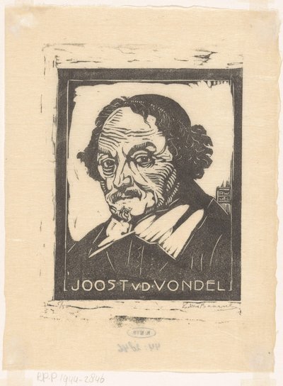 Portrait de Joost van den Vondel - Pieter Willem van Baarsel (signed by artist)