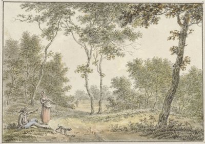 Paysage forestier avec quelques figures - Pieter de Goeje