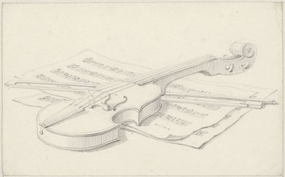 Nature morte avec violon, archet et partition - Pieter de Goeje