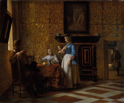Temps libre dans un cadre élégant, vers 1663-65 - Pieter de Hooch