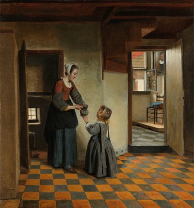 Femme avec un enfant dans un garde-manger - Pieter de Hooch