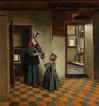 Femme avec un enfant dans un garde-manger, c.1656-60 - Pieter de Hooch