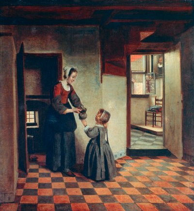 Femme avec un enfant dans un garde-manger, vers 1660 - Pieter de Hooch