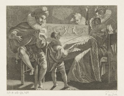 Groupe de musiciens à la lumière de la torche, vers 1600 - Pieter de Jode (I)