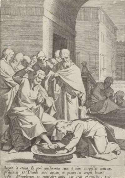 Lavement des pieds Passion du Christ Passionis et resurrectionis - Pieter de Jode (I)