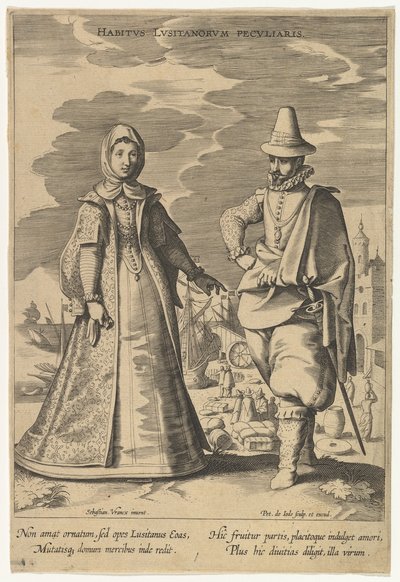 Habitus Lusitanorum Peculiaris, des Modes de différentes nations - Pieter de Jode I