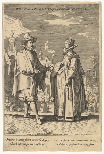 Mercatoris Belgae Eiusque Coniugis Vestitus, des Modes de différentes nations - Pieter de Jode I