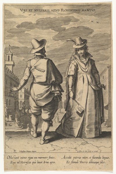 Viri et Mulieris apud Florentinos Habitus, de Modes de différentes nations - Pieter de Jode I