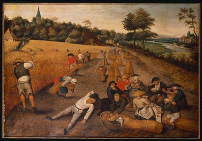 Été : Moissonneurs travaillant et mangeant dans un champ de blé, 1624 - Pieter Brueghel the Younger