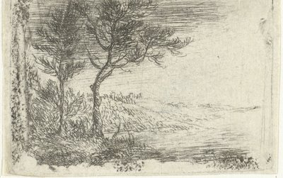 French : Paysage avec deux arbres - Pieter van Laer