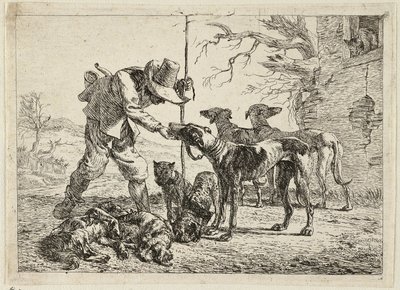 Chasseur avec sept chiens - Pieter van Laer