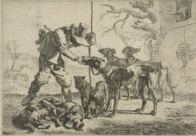 Chasseur avec sept chiens - Pieter van Laer