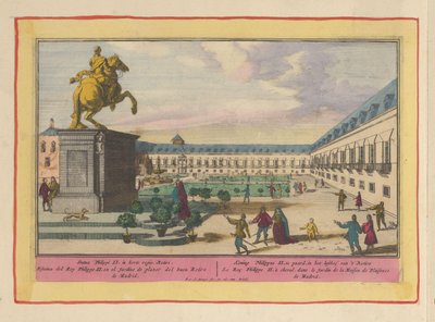 Statue équestre de Philippe II à Madrid (Theatrum Hispaniae) - Pieter van den Berge
