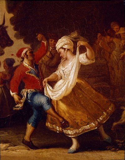 Scène de danse et fête populaire à Naples (détail) - Pietro Fabris