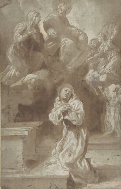 Le Christ et la Vierge apparaissant à Saint François, 1562-1602 - Pietro Faccini