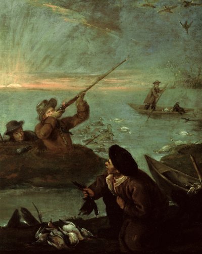 Chasseurs tirant sur des canards - Pietro Longhi