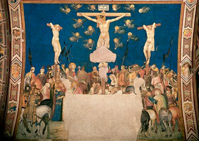 Crucifixion. Fresque de Pietro Lorenzetti (1280/5 vers-1348) 1335-1340. Basilique de San Francesco, Chiesa Inferiore, Assise - Pietro Lorenzetti