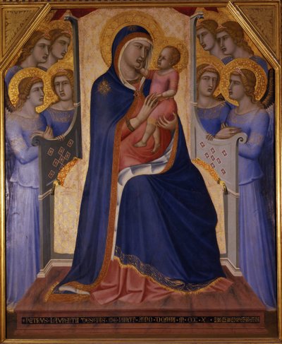 Madone et Enfant en majesté avec des anges, 1340 - Pietro Lorenzetti