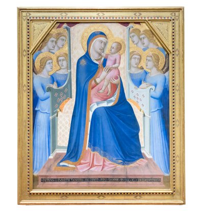 Madone et Enfant en trône avec huit anges - Pietro Lorenzetti