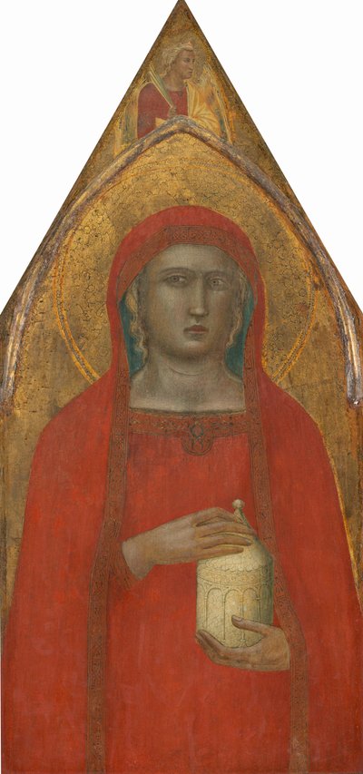 Sainte Marie-Madeleine, avec un ange [panneau de gauche] - Pietro Lorenzetti