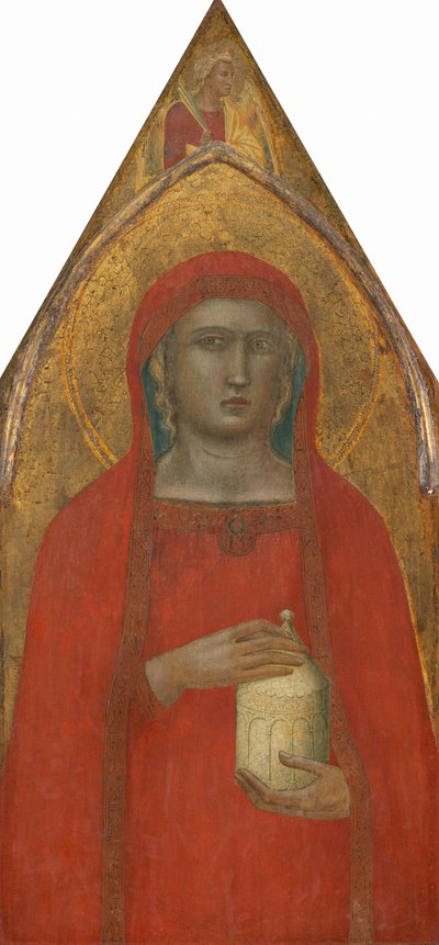 Sainte Marie-Madeleine, avec un ange [panneau de gauche] - Pietro Lorenzetti