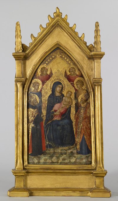 Vierge et Enfant avec les Saints Augustin, Nicolas, Catherine, Lucie et des Anges, c.1340-45 - Pietro Lorenzetti