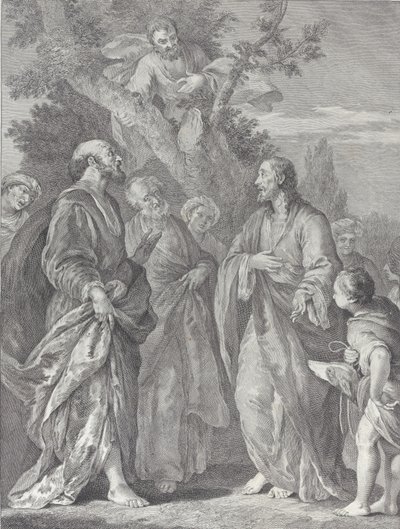 Conversion de Zachée, avec le Christ à droite s