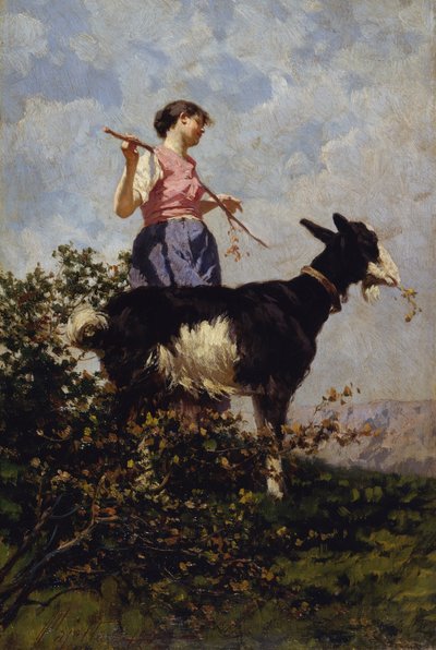 Chevrier avec chèvre - Pietro Pajetta