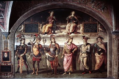 Force et tempérance avec six héros anciens - Pietro Perugino