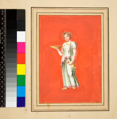 Figure féminine sur piédestal avec patera et amphore - Pietro Santi Bartoli