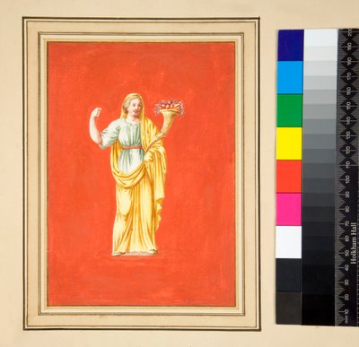 Figure féminine sur fond rouge - Pietro Santi Bartoli