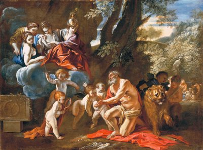 Les quatre vertus cardinales apparaissant à Saint Jérôme - Pietro Testa