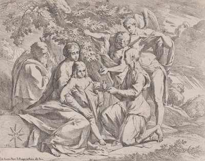 La Sainte Famille nourrie par des anges, vers 1642-44 - Pietro Testa