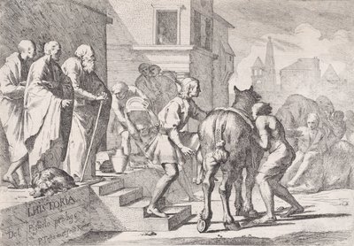 Le départ du fils prodigue, sur le point de monter à cheval, d