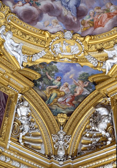 La Sala di Apollo (détail) des muses Polyhymnia et Érato - Pietro da Cortona
