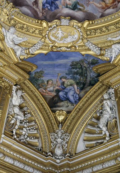 La Sala di Apollo (détail) des muses Thalia et Clio - Pietro da Cortona