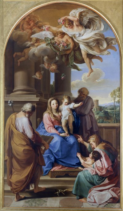 Madone et Enfant avec les Saints Joseph, Zacharie et Élisabeth et le Saint Jean-Baptiste enfant - Pompeo Girolamo Batoni