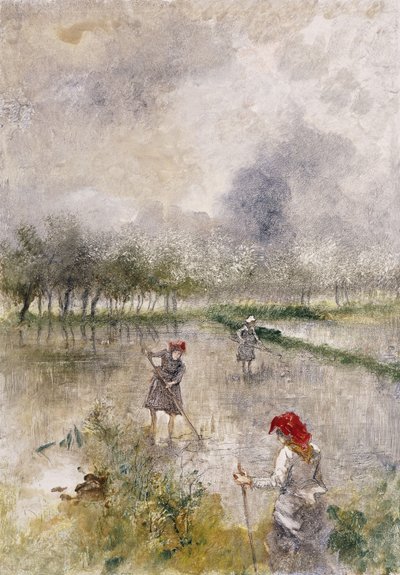 Femme dans les rizières - Pompeo Mariani