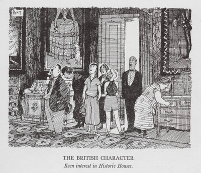 Le Caractère britannique, vif intérêt pour les maisons historiques (lithographie) - Pont (1908 40)