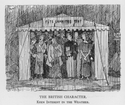 Le caractère britannique, vif intérêt pour la météo (lithographie) - Pont
