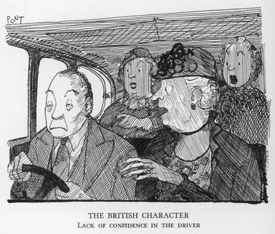 Le Caractère Britannique, Manque de confiance dans le conducteur (lithographie) - Pont
