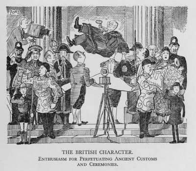 Le caractère britannique; enthousiasme pour perpétuer les anciennes coutumes et cérémonies - Pont