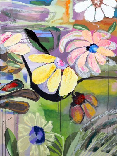 Fleurs abstraites aux couleurs vives - Poonam Choudhary