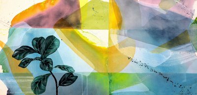 Abstrait aux feuilles de violon aux couleurs vives - Poonam Choudhary