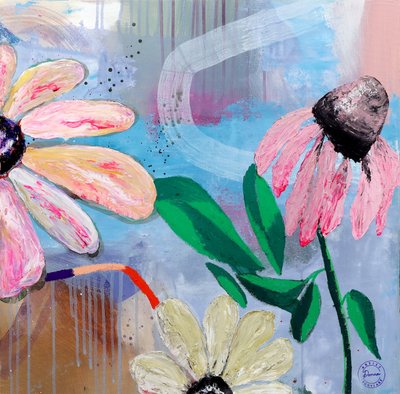 Abstrait floral éclatant - Poonam Choudhary