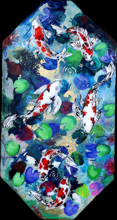 Un bassin à carpes koï haut en couleur - Poonam Choudhary