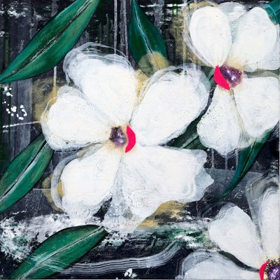 Fleurs abstraites blanches - Poonam Choudhary