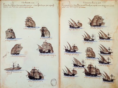 Page de manuscrit : Mémoires des armadas du Portugal sous le roi Manuel I - Portuguese School