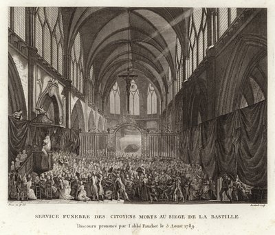 Service funèbre des citoyens tués lors du siège de la Bastille - Prieur
