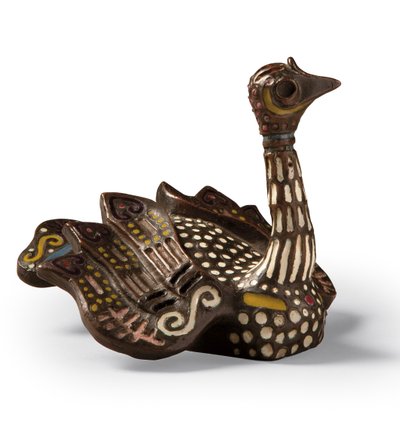 Presse-papier en bronze et émail en forme de cygne - Princess Maria Tenisheva